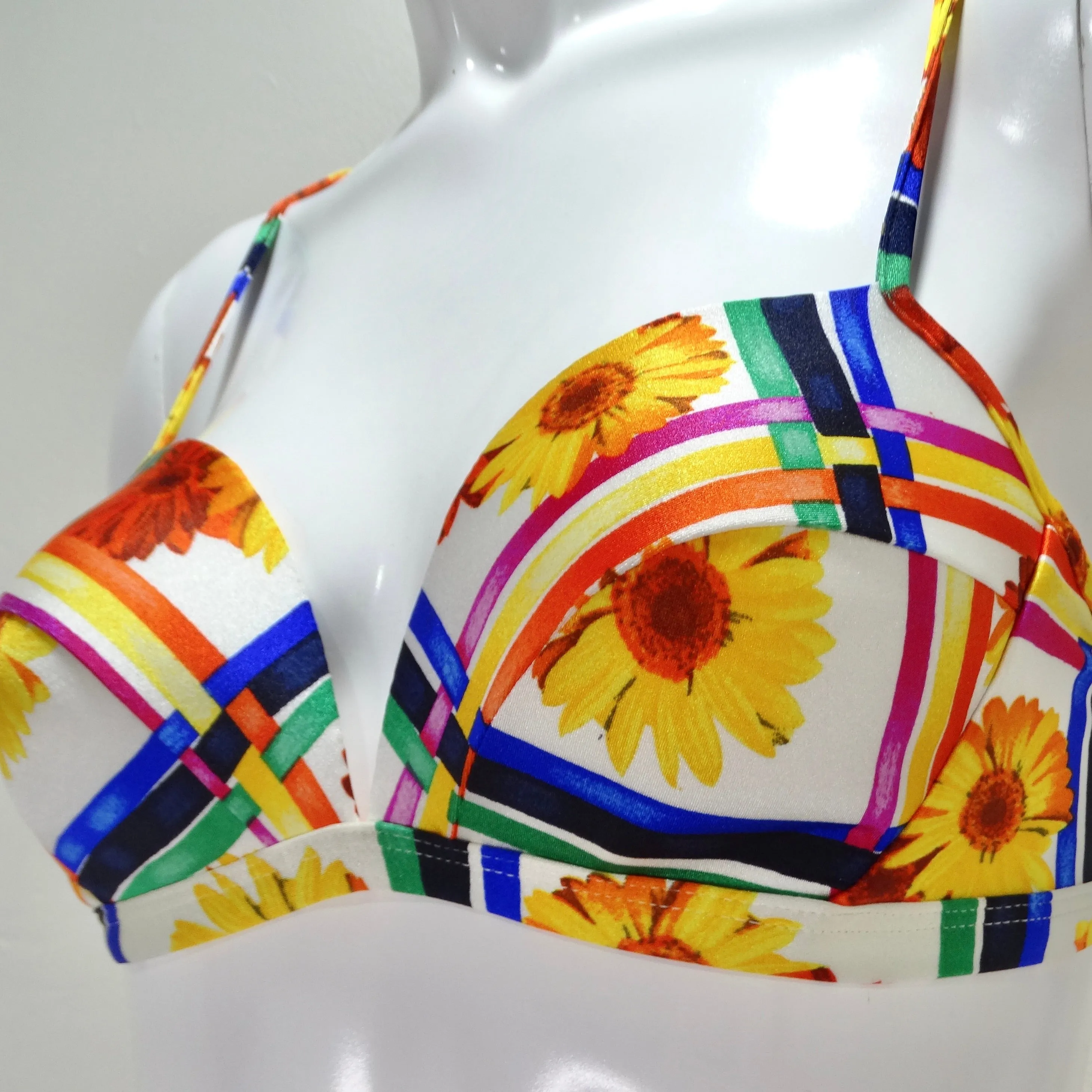 1980s Escada Multicolor O-Ring Bikini