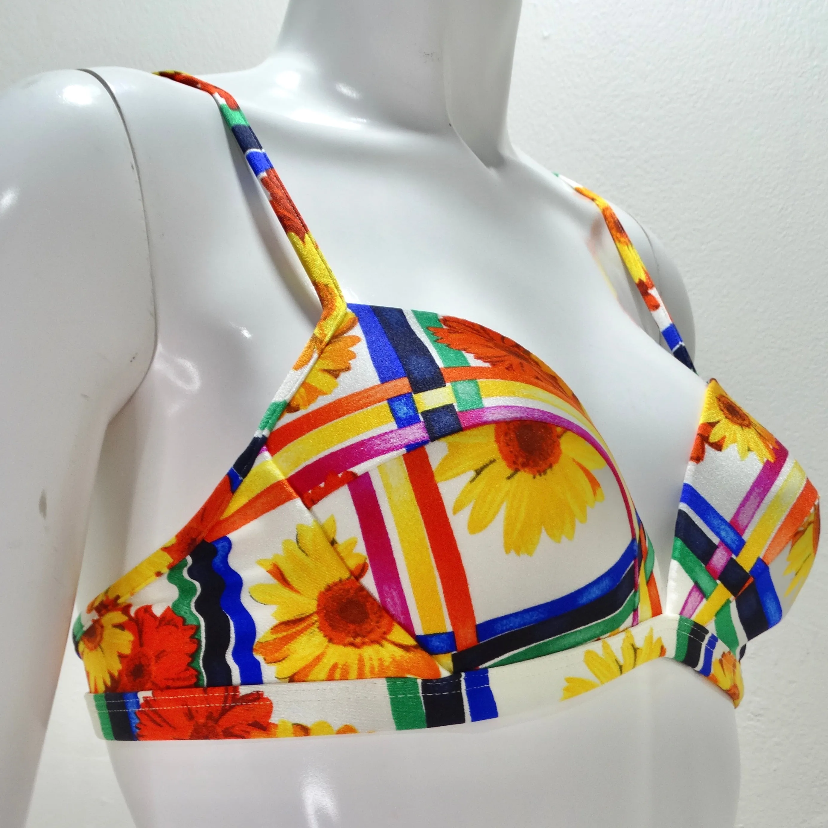1980s Escada Multicolor O-Ring Bikini