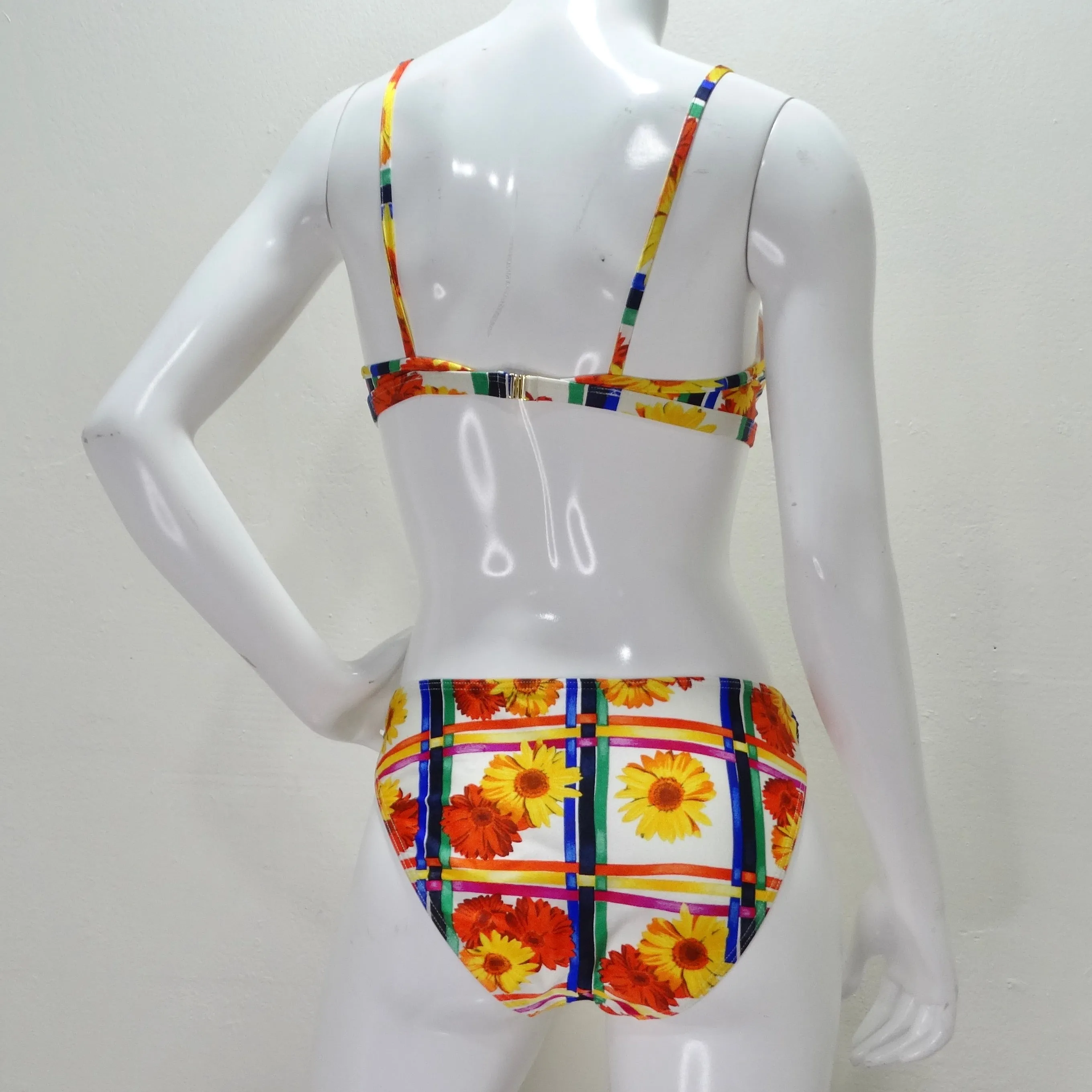 1980s Escada Multicolor O-Ring Bikini