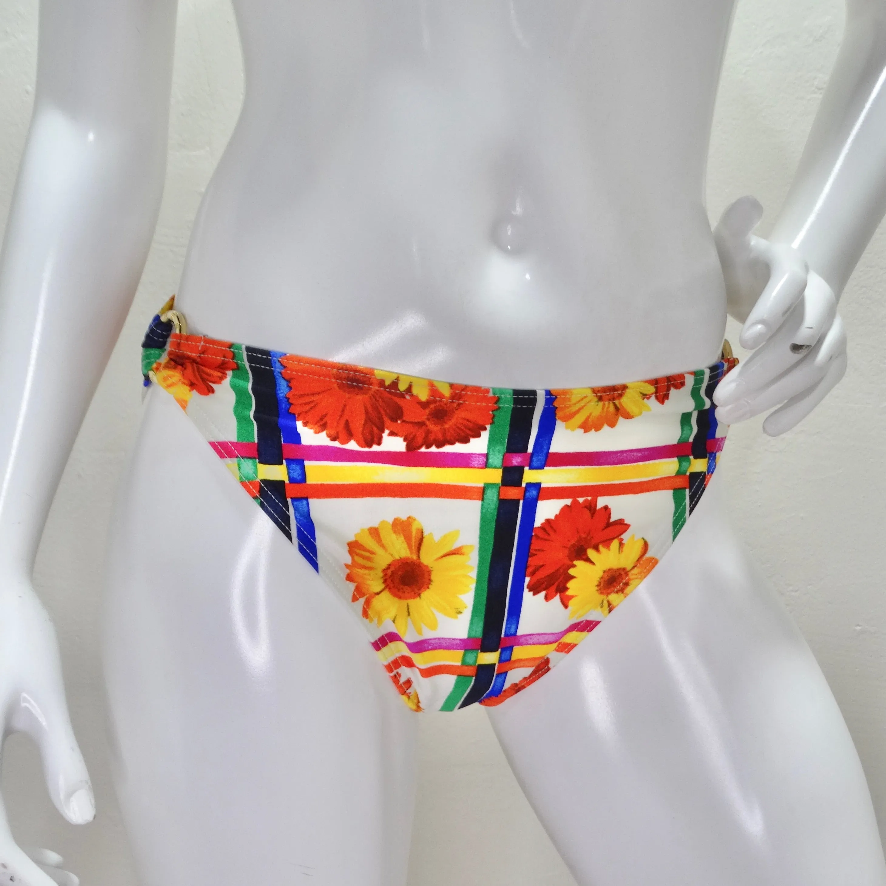1980s Escada Multicolor O-Ring Bikini