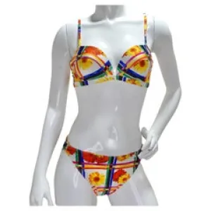 1980s Escada Multicolor O-Ring Bikini