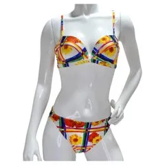 1980s Escada Multicolor O-Ring Bikini