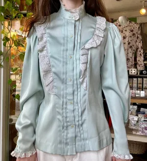 70s/80s ruffled mg blouse