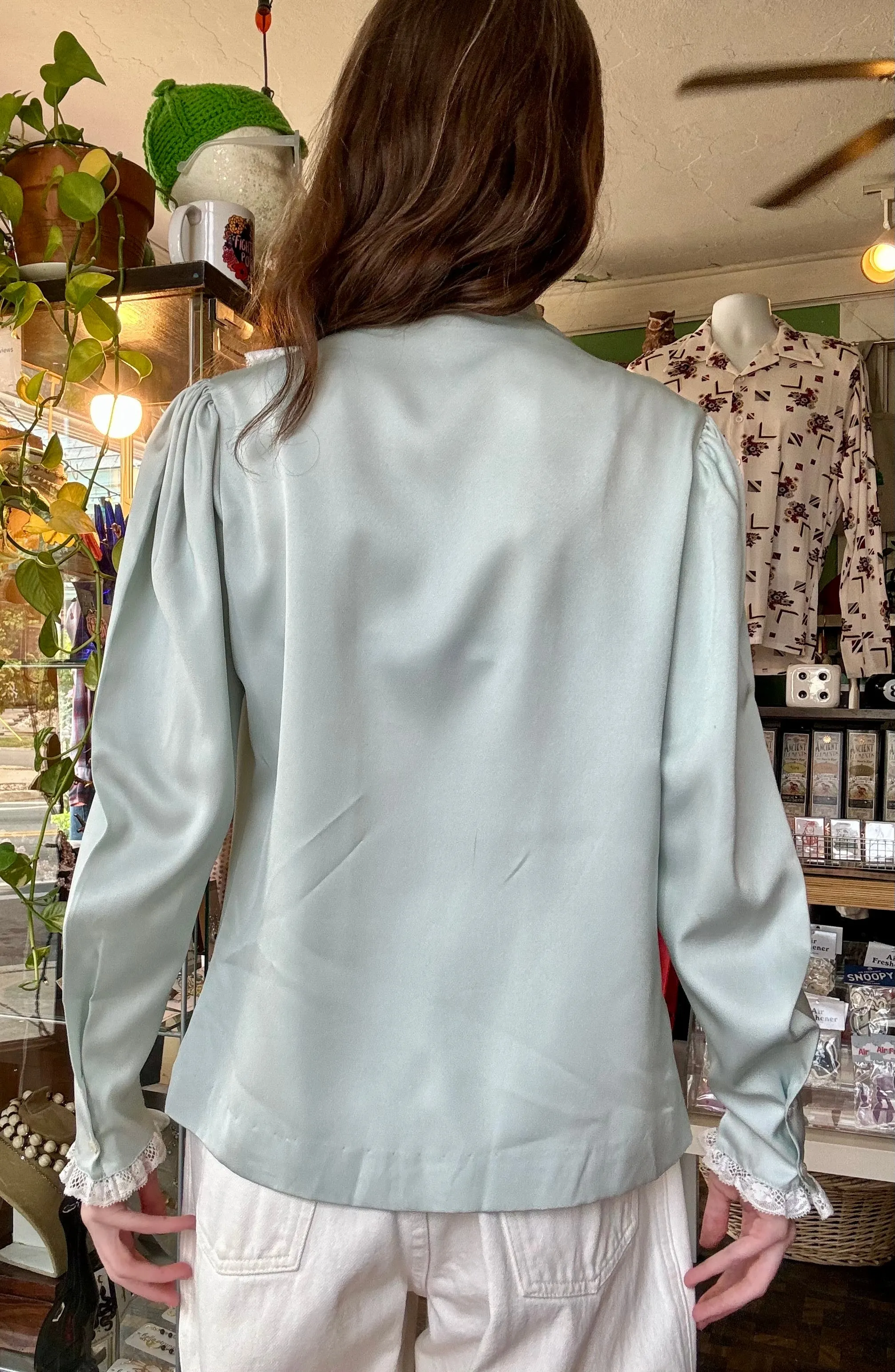 70s/80s ruffled mg blouse
