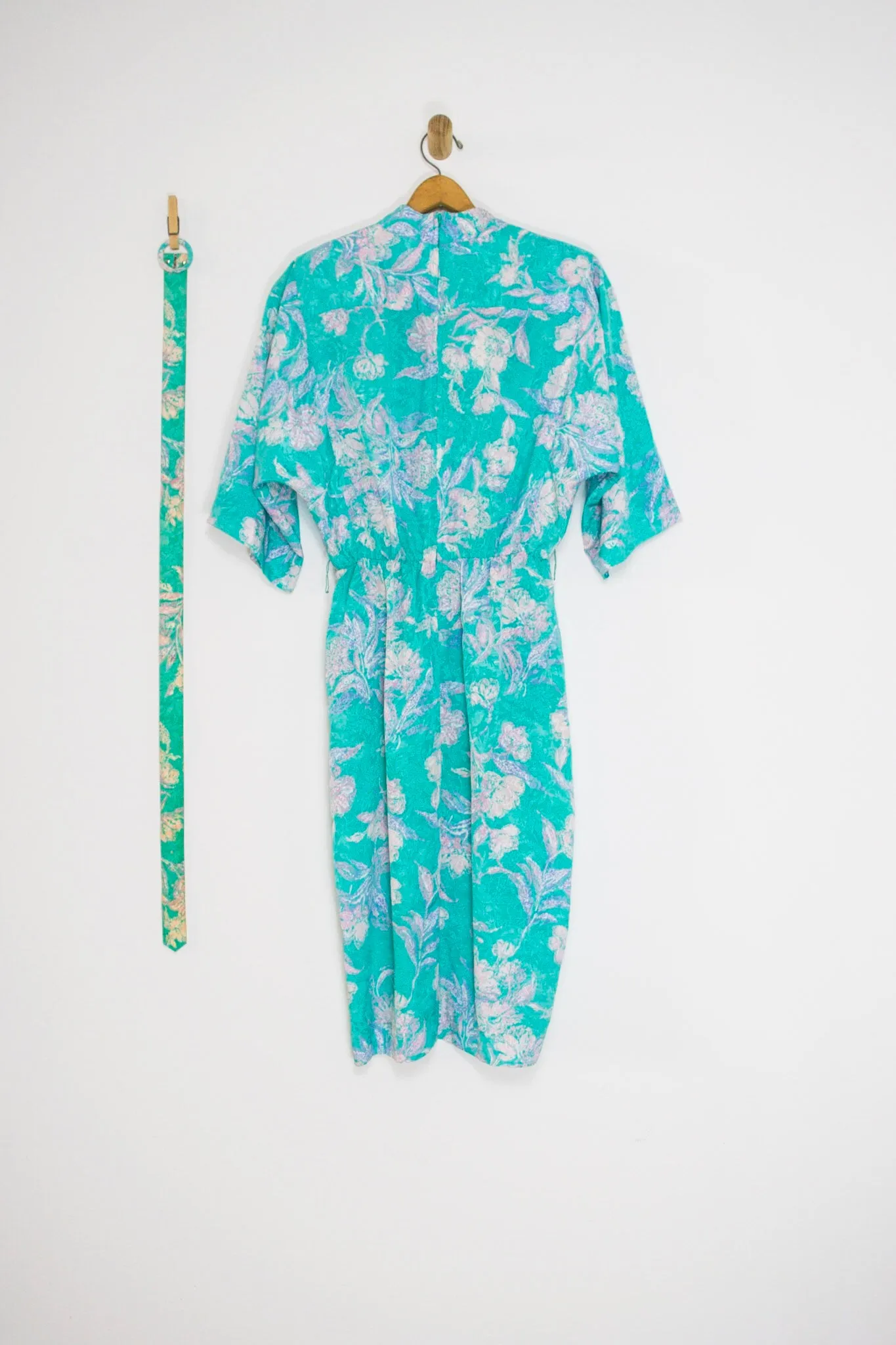 80’s AQUA BATWING DRESS / MEDIUM
