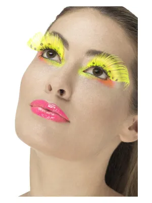 80s Polka Dot Eyelashes, Neon Yellow