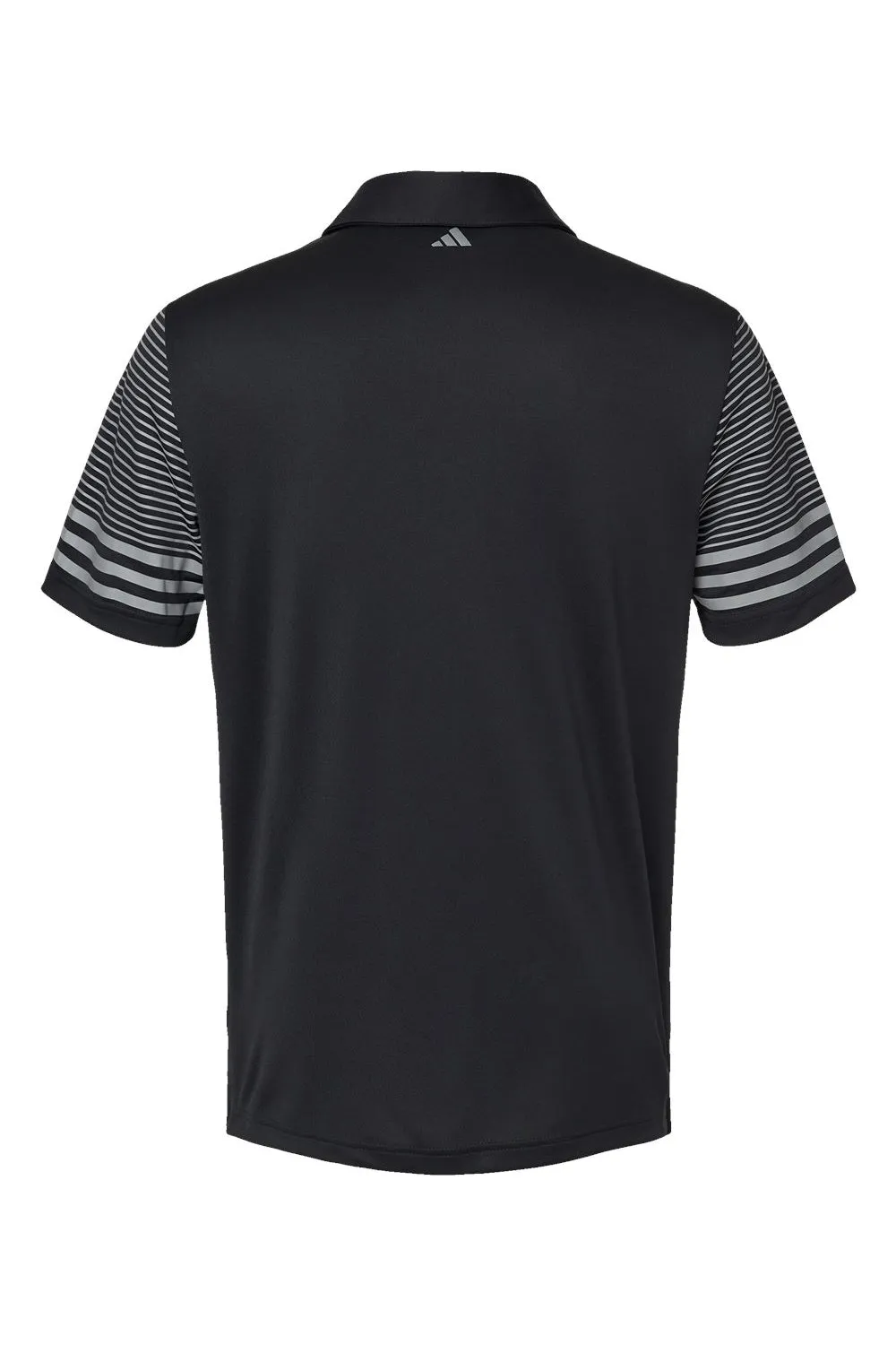 Adidas Mens Striped UPF 50  Short Sleeve Polo Shirt - Black - NEW