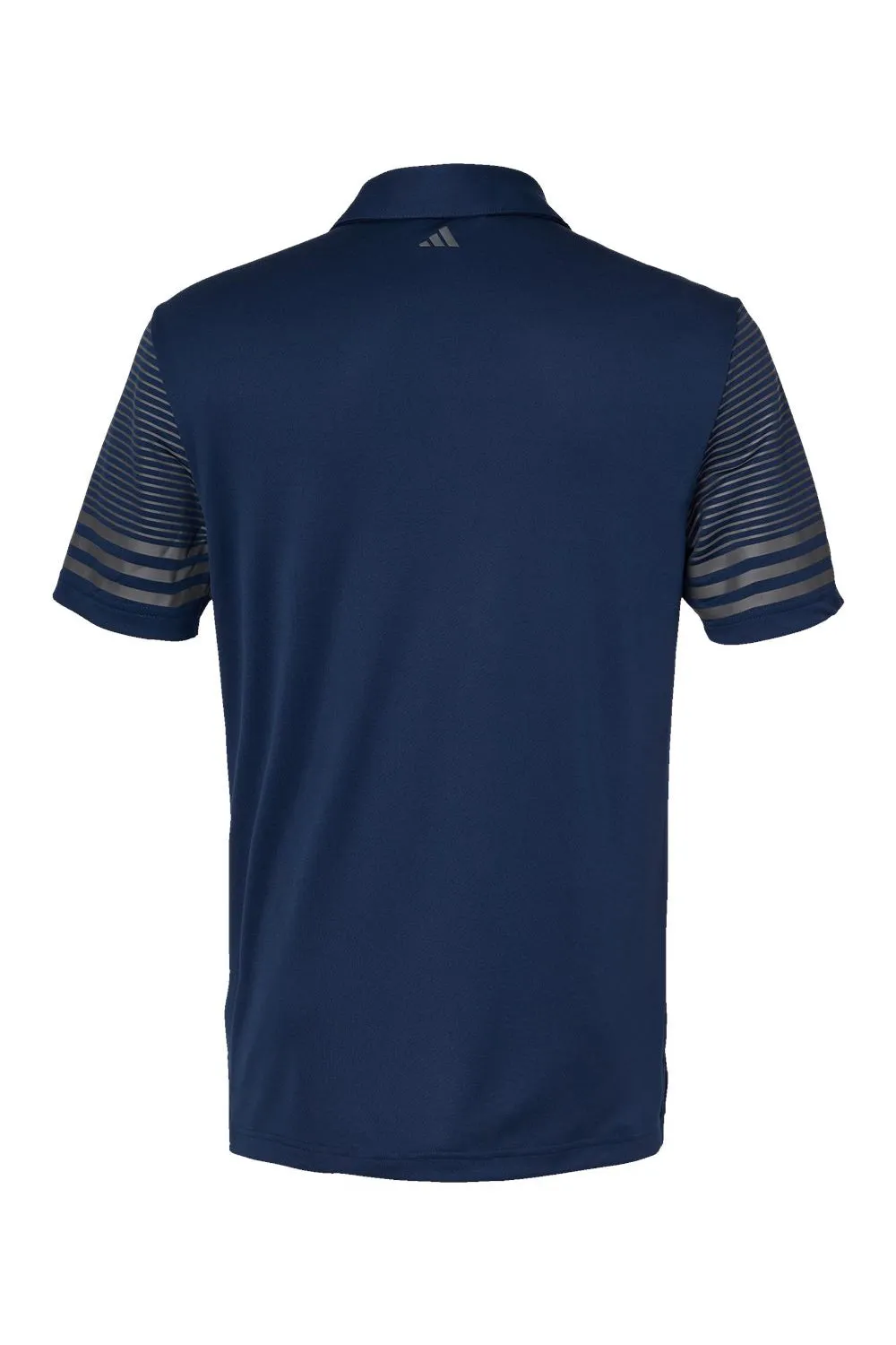 Adidas Mens Striped UPF 50  Short Sleeve Polo Shirt - Team Navy Blue/Grey - NEW