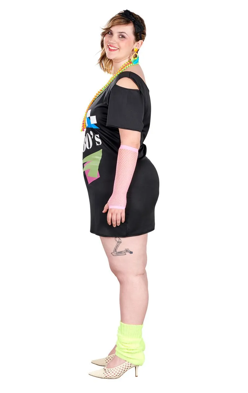 Adult Plus Size I Love The 80s Costume