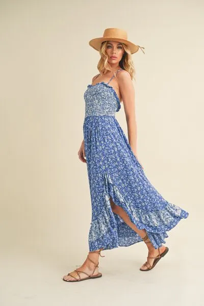 Aemi   Co Ditsy Floral Ruffled Hem Maxi Cami Dress