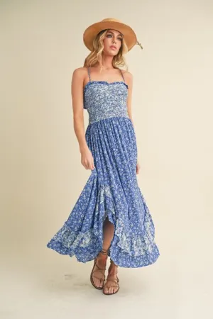 Aemi   Co Ditsy Floral Ruffled Hem Maxi Cami Dress