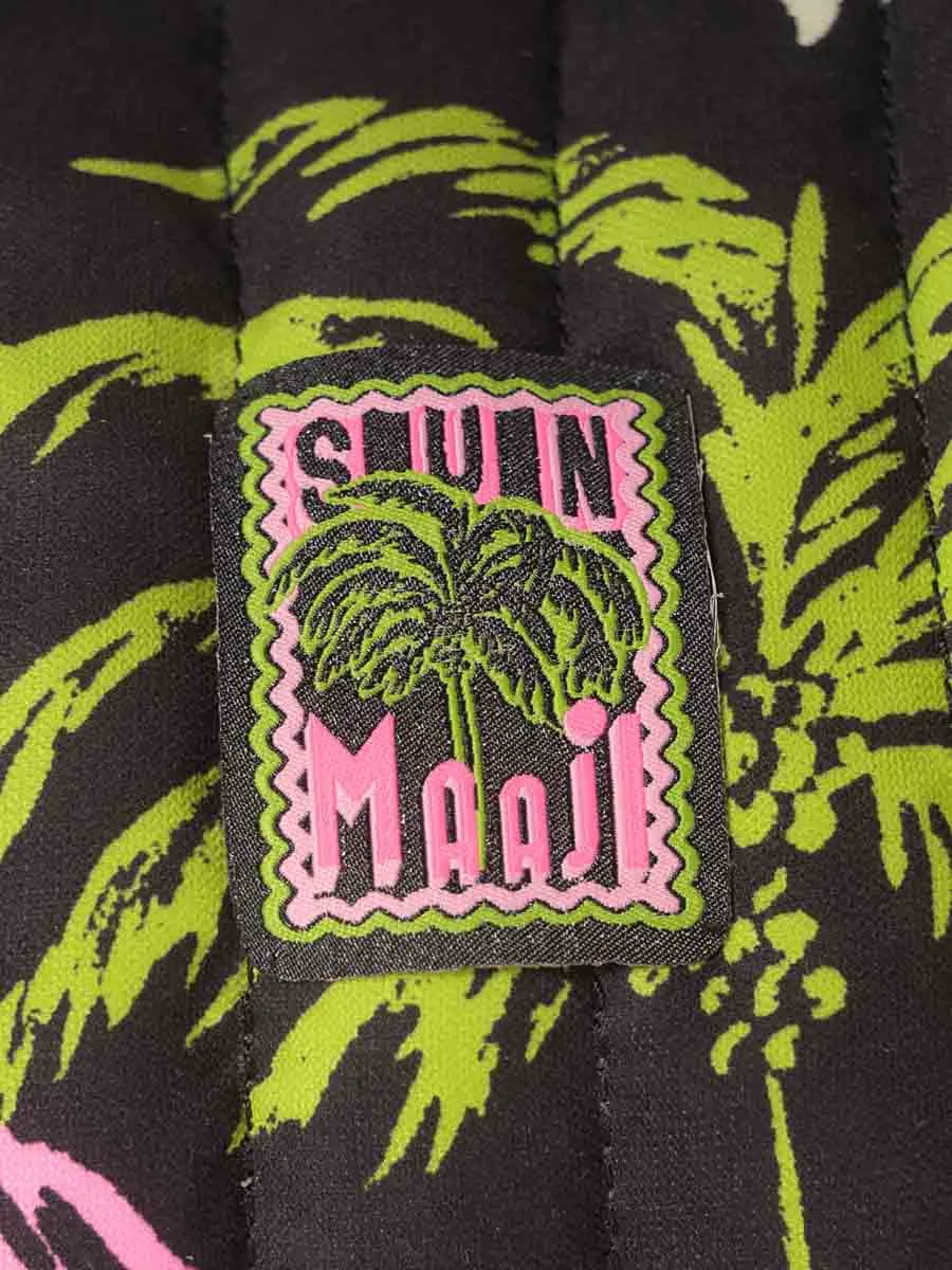 Aurora Medium Pocket Bag in Neon Palmery