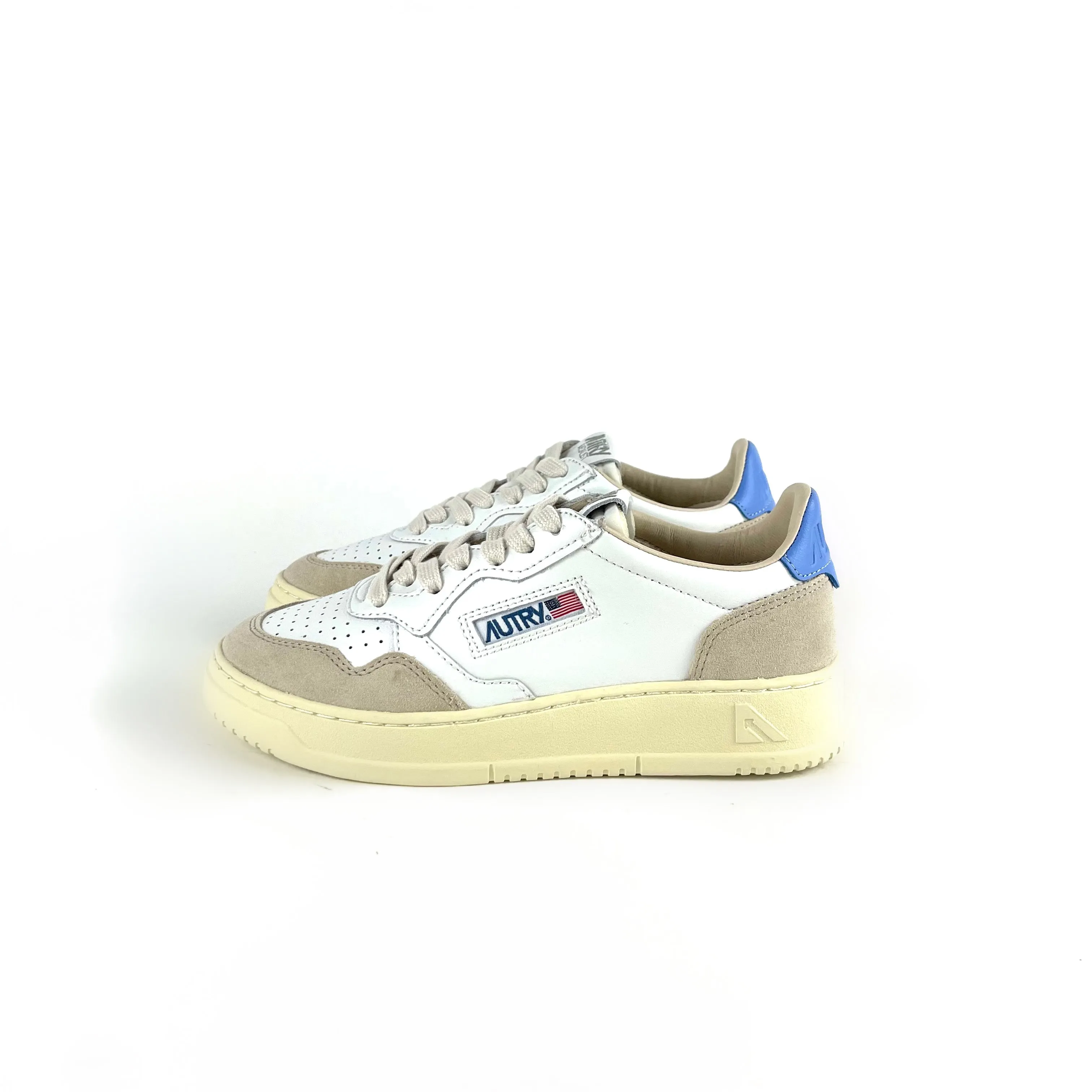 Autry - Medalist Low AULW LS55 (White/Azure/Suede Beige)
