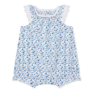 Baby Girls Sleeveless Floral Bubble