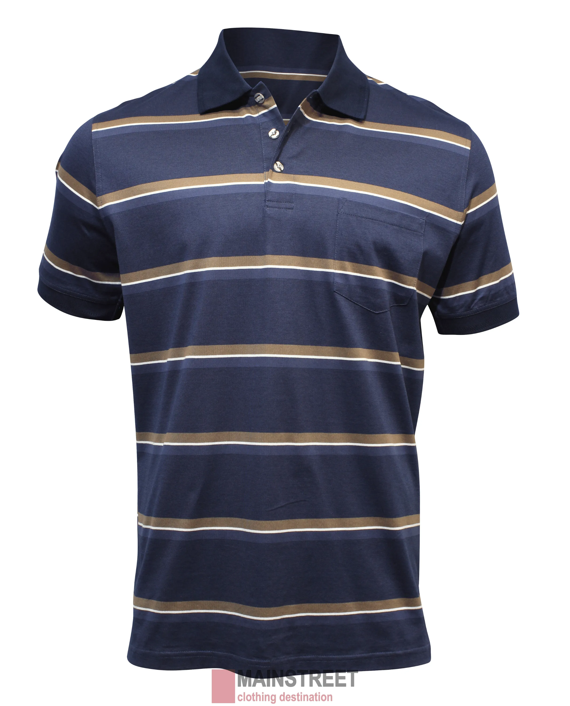 Back Bay Mercerised Cotton Striped Polo