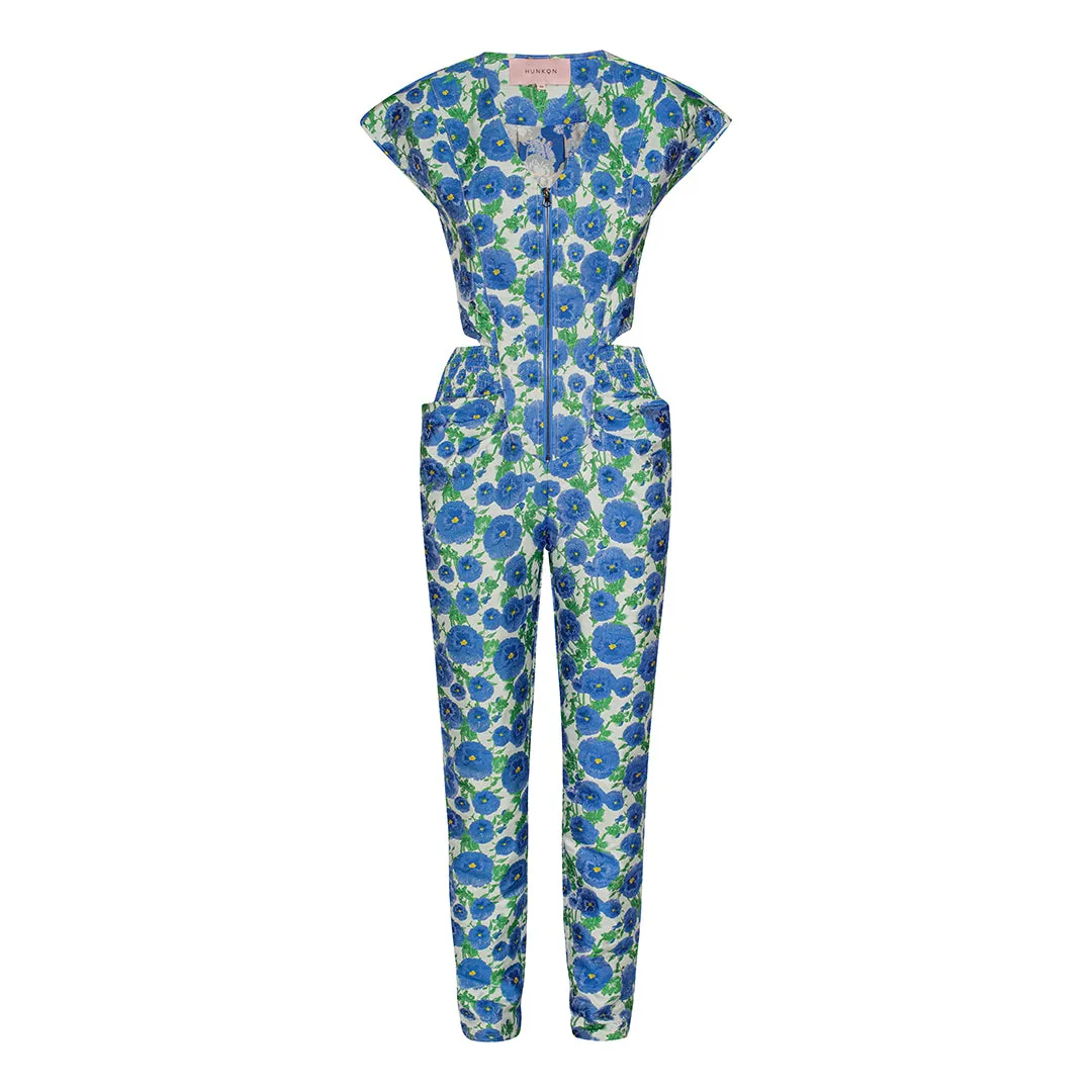 Betty Jumpsuit - Blue Floral