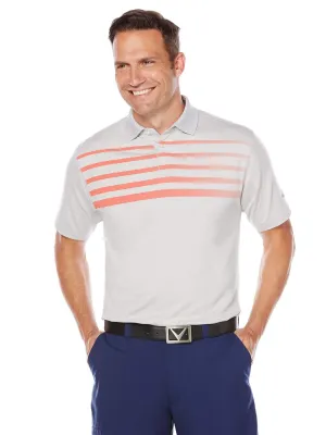 Big & Tall Opti-Soft Ombre Chest Stripe Heather Polo