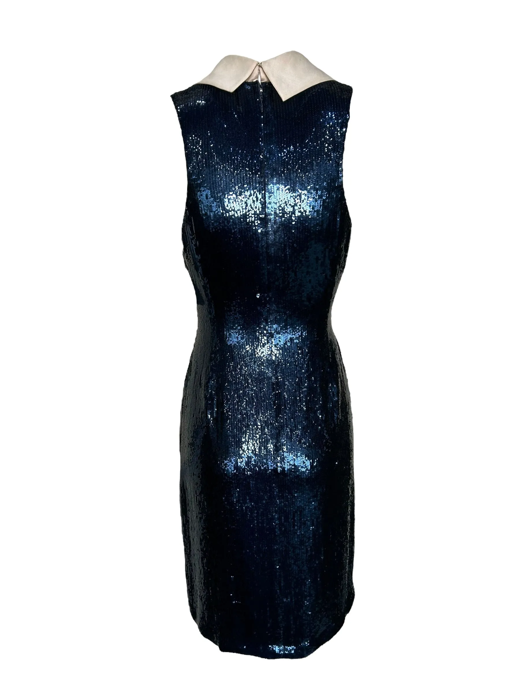 Bill Blass 1980's Navy Blue Sequin Sailor Cocktail Dress