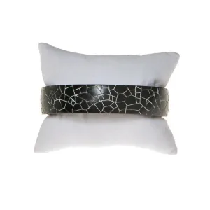 Black and White Crackle Bangle Bracelet