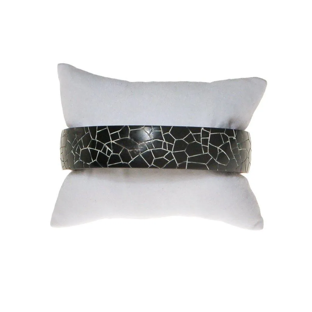 Black and White Crackle Bangle Bracelet