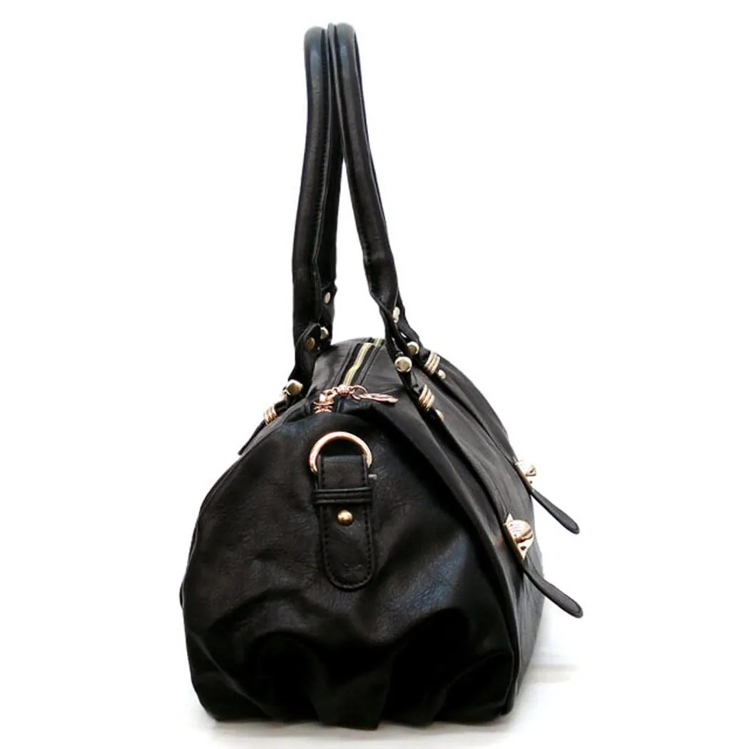 Black doctor style Shoulder bag Designer inspired R boxer Studs handbag