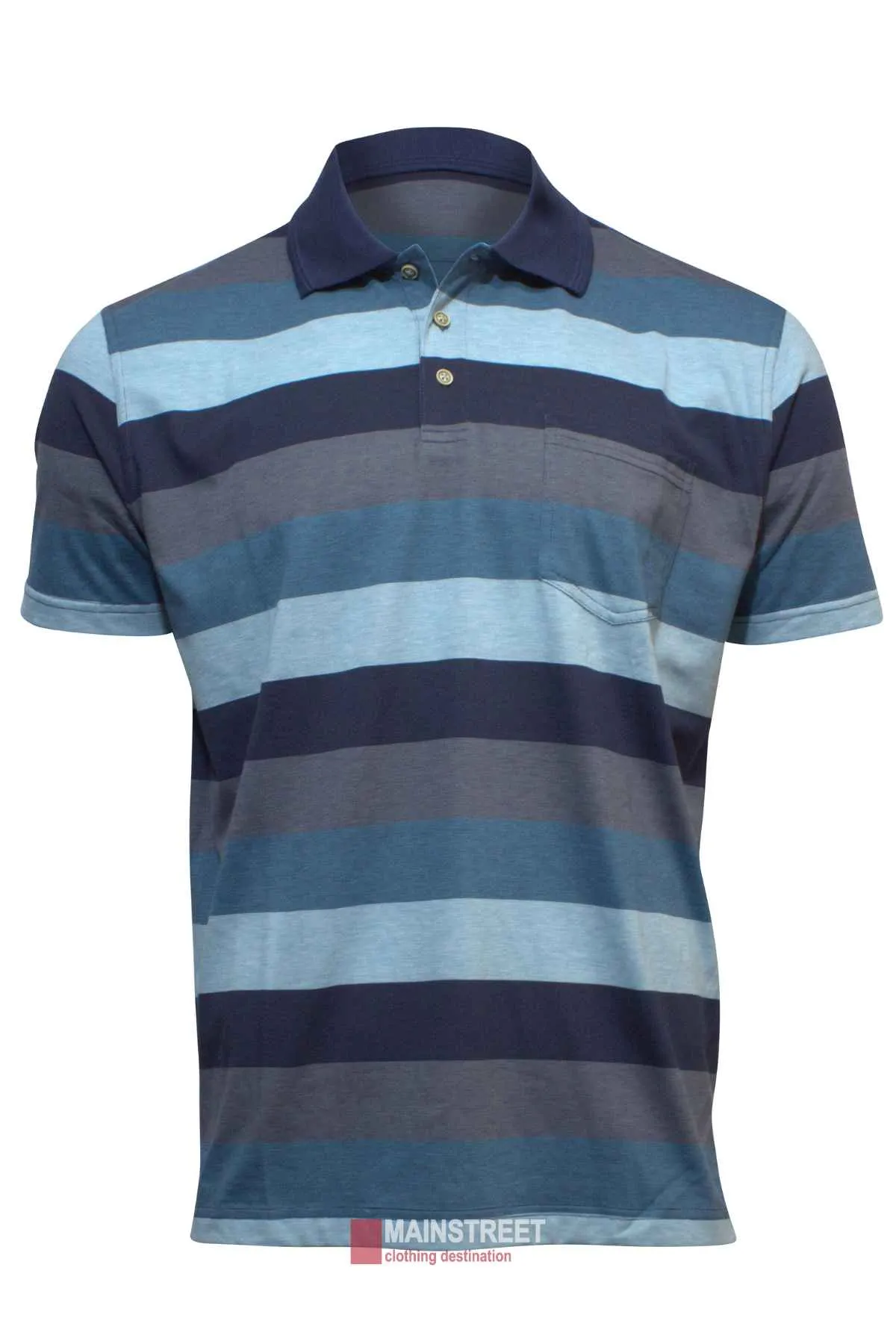 Blue Horizon Striped Polo