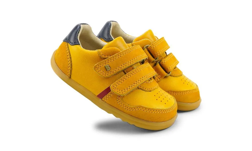 Bobux Step Up Riley Chartreuse   Navy Trainers