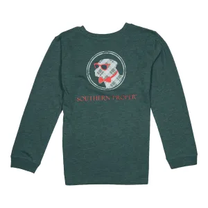 Boys - Retro Plaid Logo LS Tee