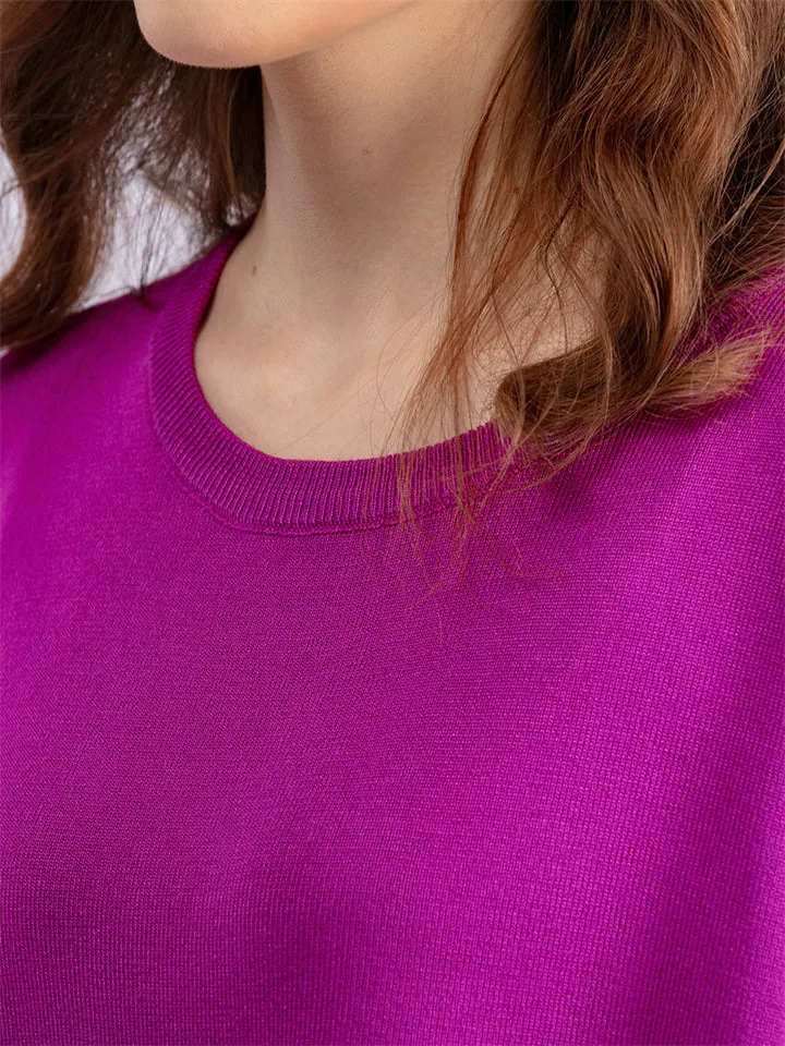 Candy Color Long Sleeve Knitted Shirt   Casual Pants