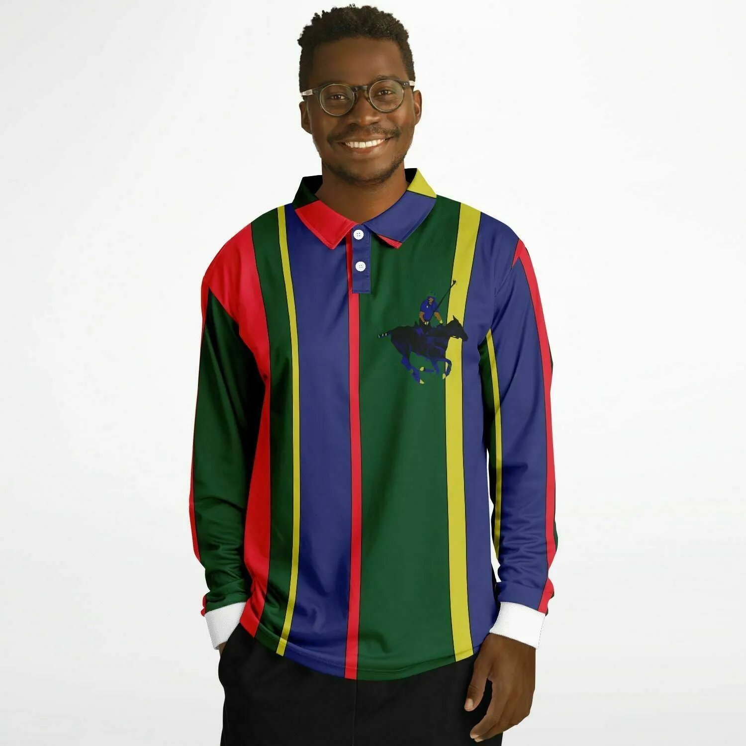 Carib Pony Polo Striped Long Sleeved Shirt