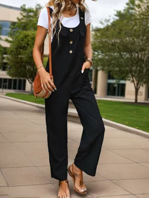 Catalina Pocketed Wide Strap Overalls