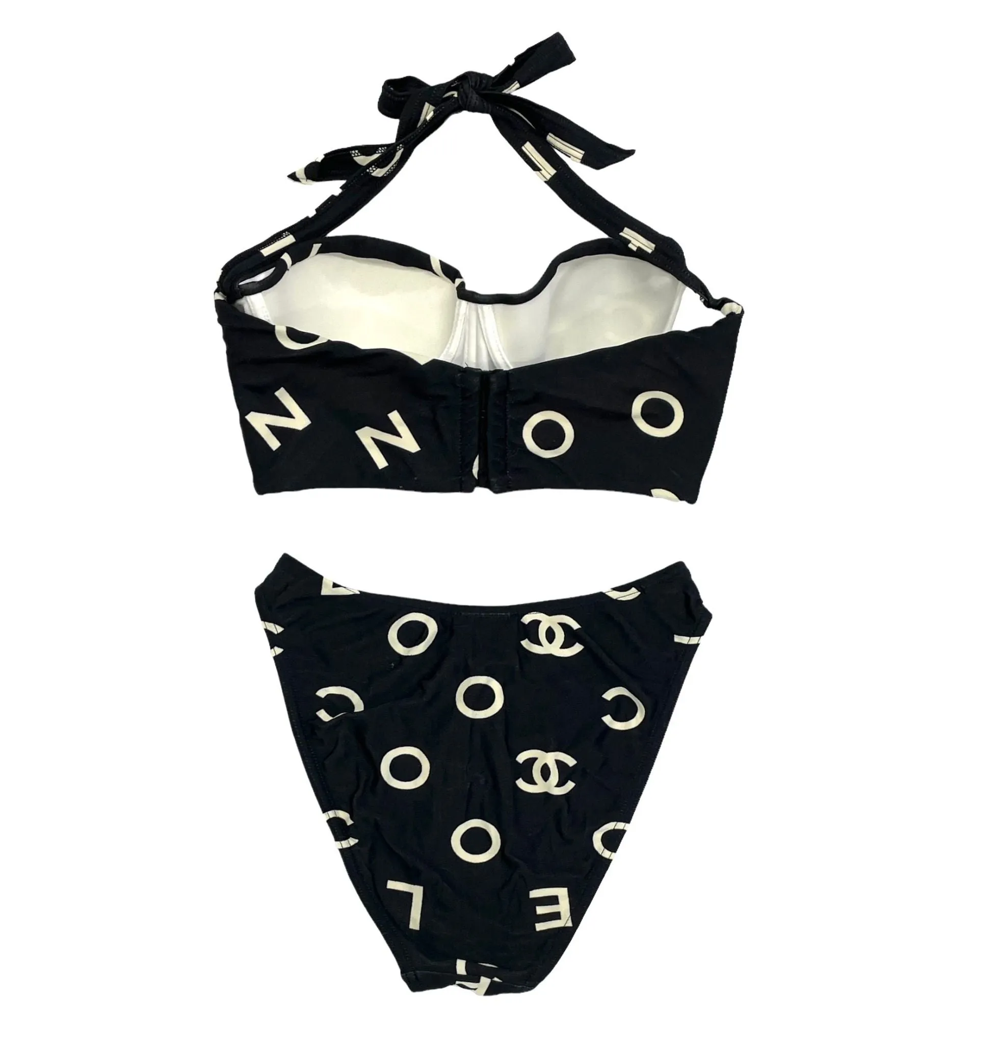 Chanel Black High Waisted Coco Bikini