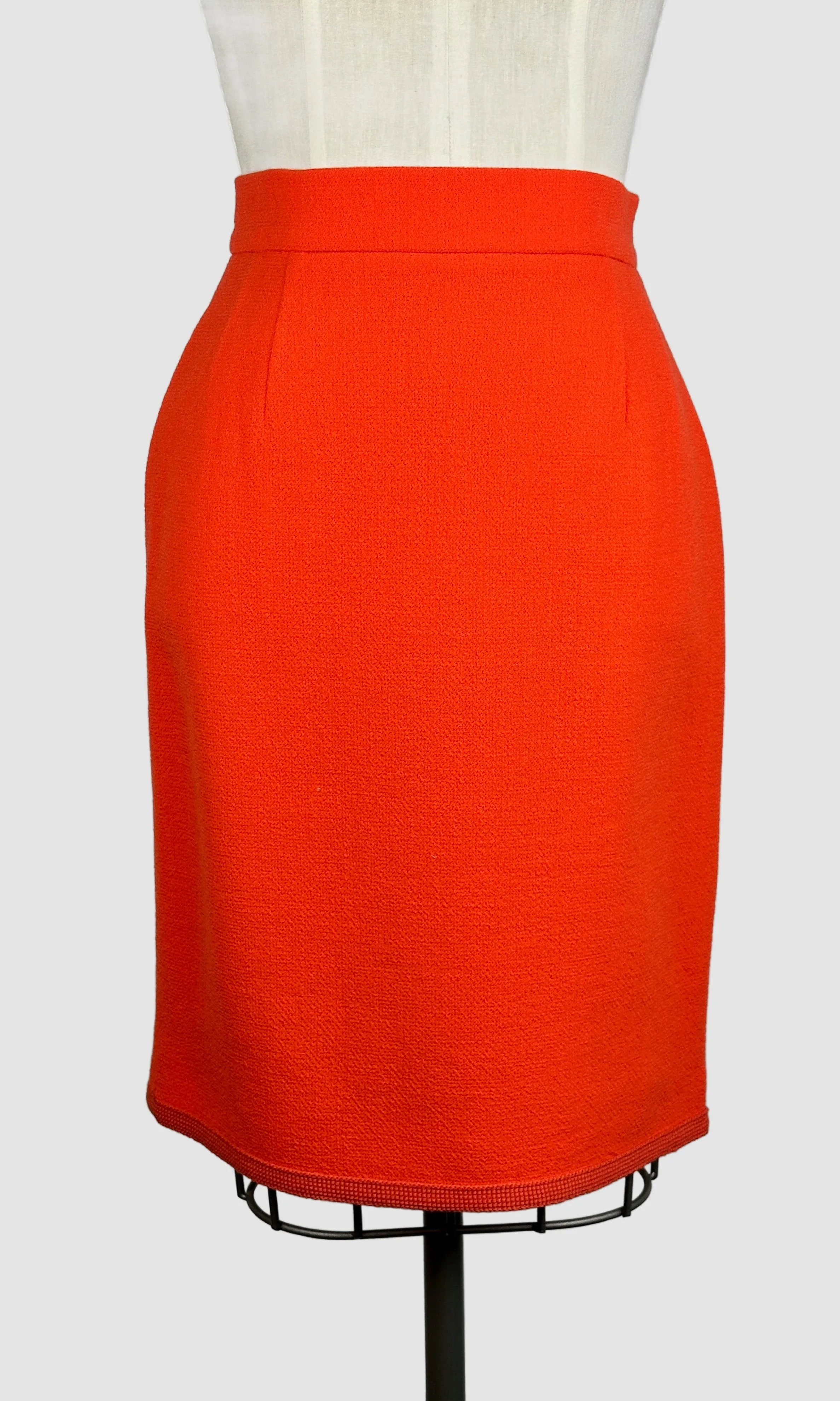 CHANEL Boutique 1990s Orange Wool Boucle Suit • Small