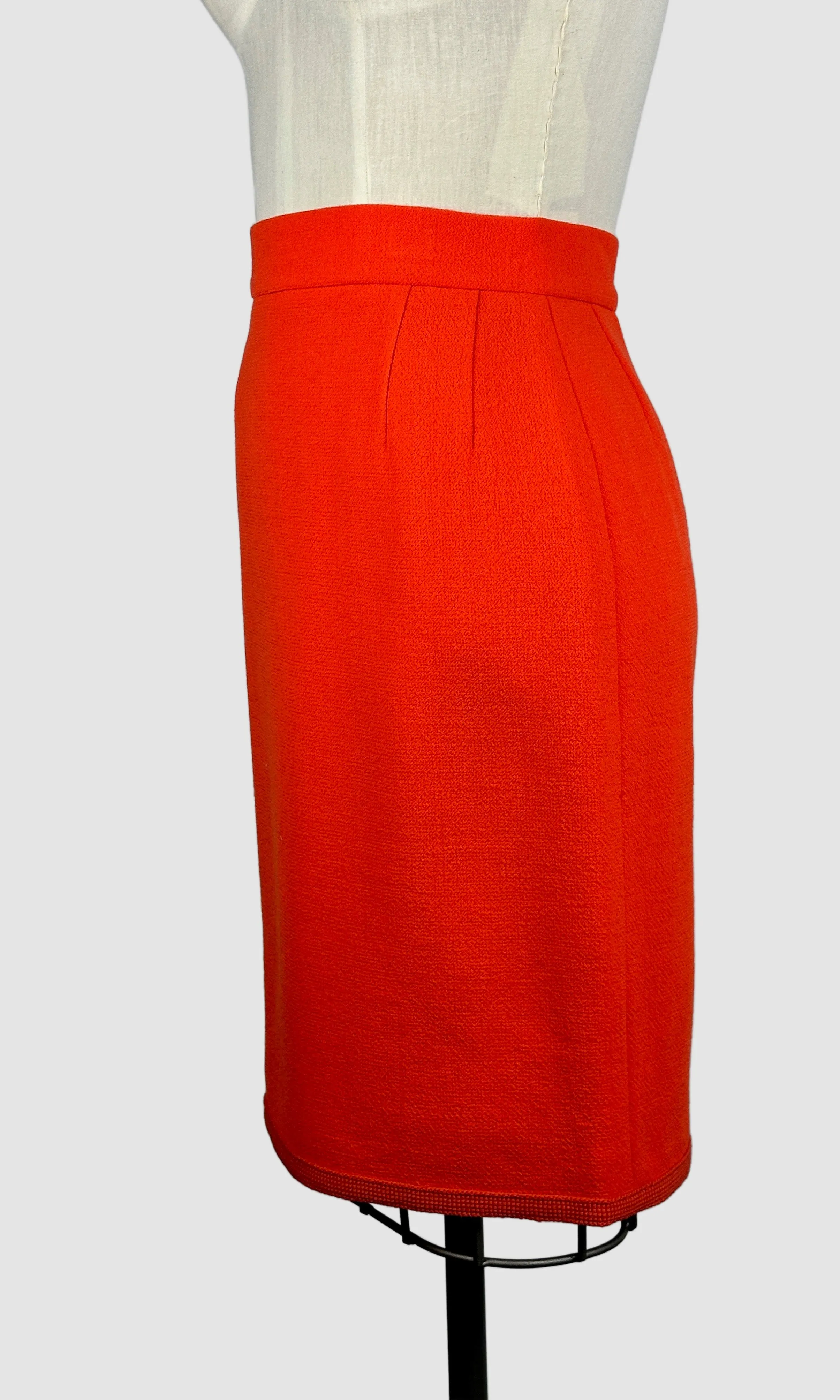 CHANEL Boutique 1990s Orange Wool Boucle Suit • Small