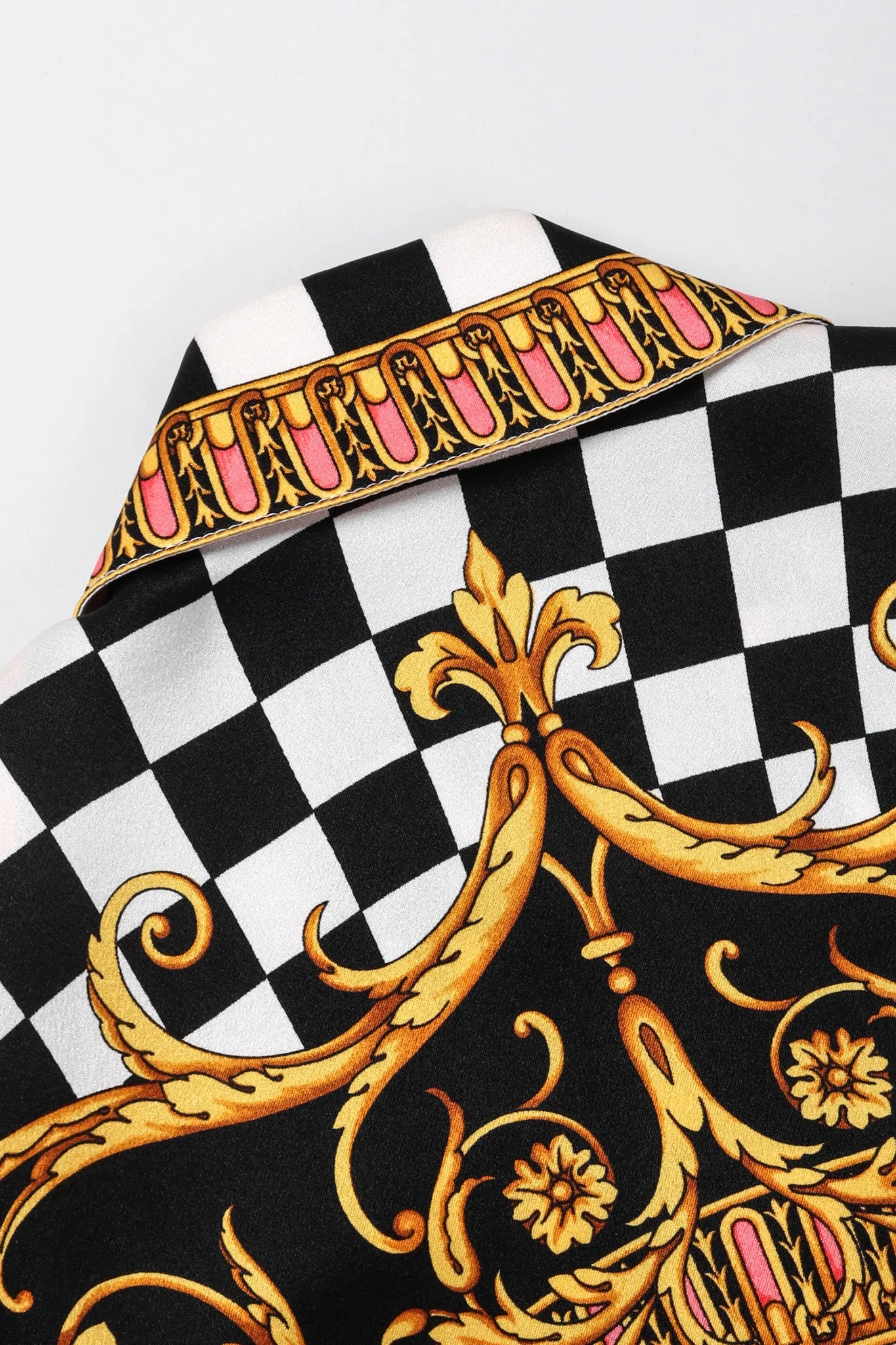 Checkered Baroque Print Shirt
