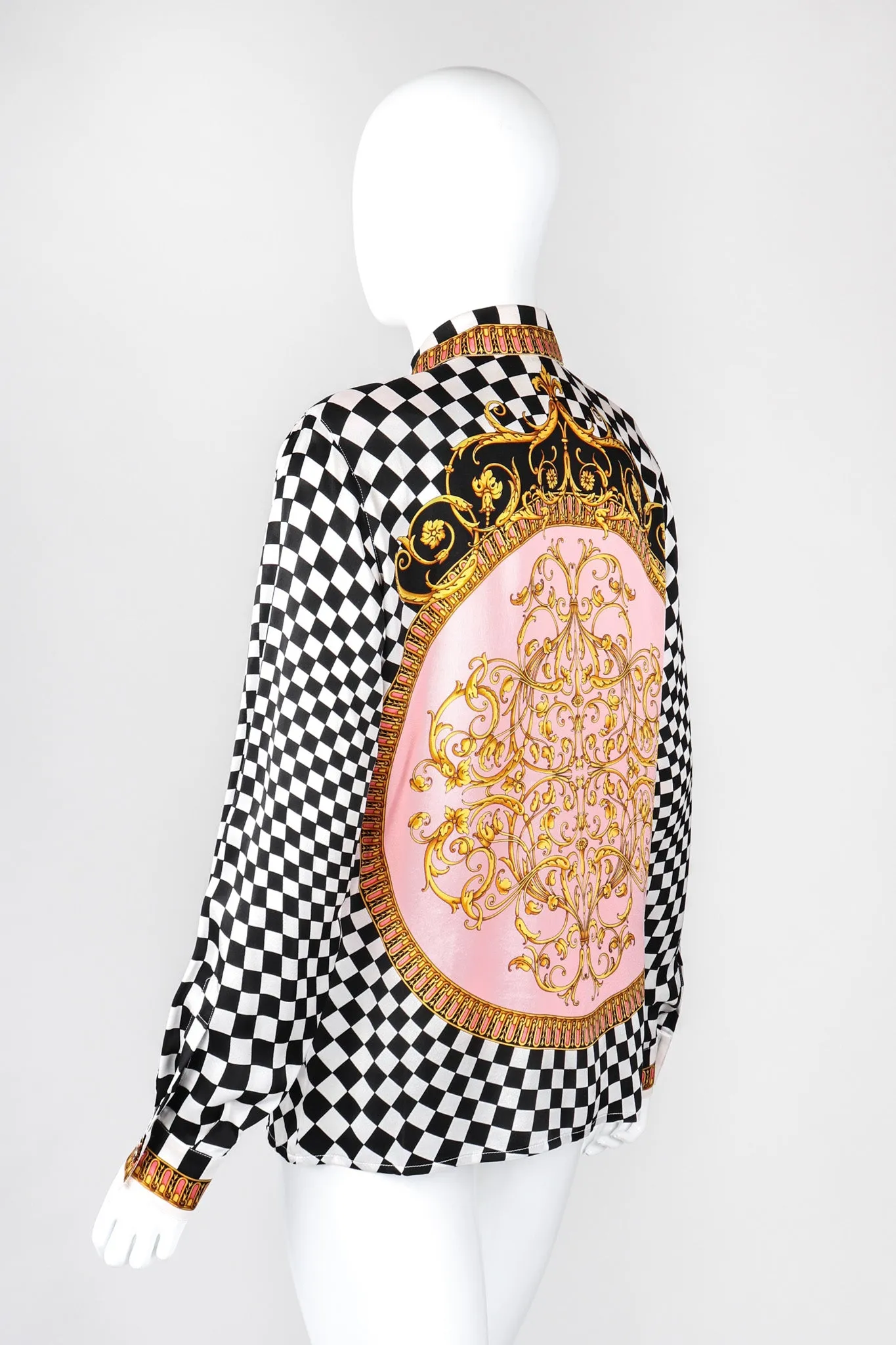 Checkered Baroque Print Shirt