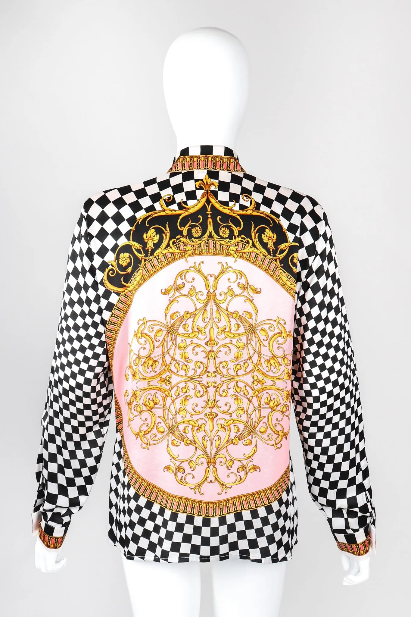 Checkered Baroque Print Shirt