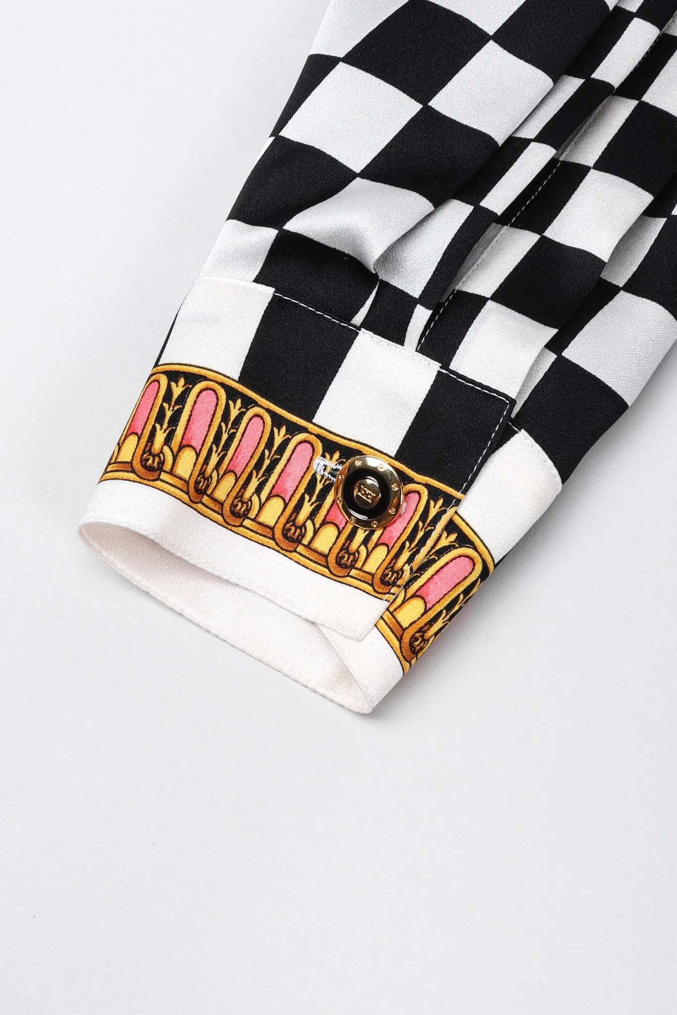 Checkered Baroque Print Shirt