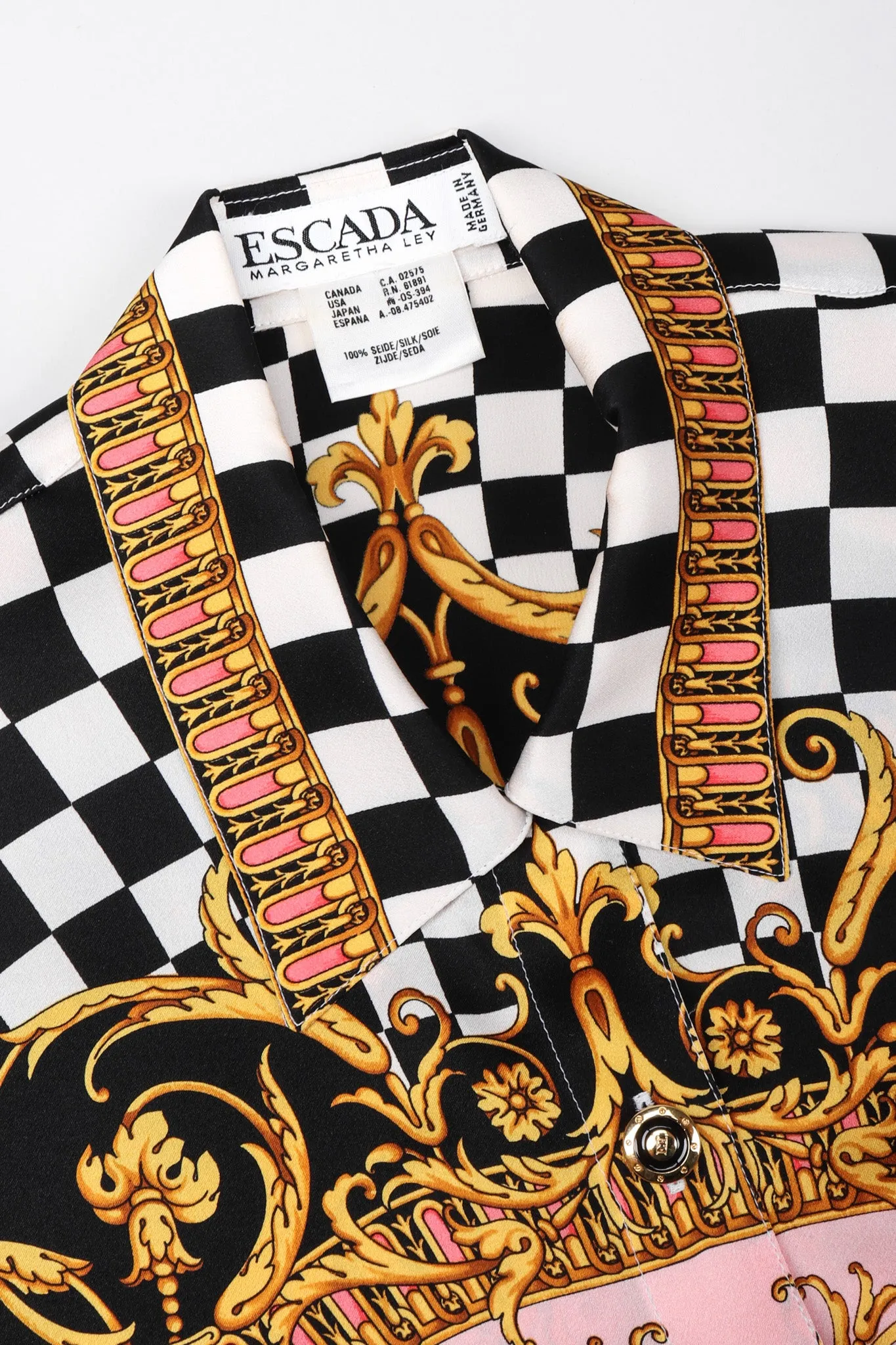 Checkered Baroque Print Shirt