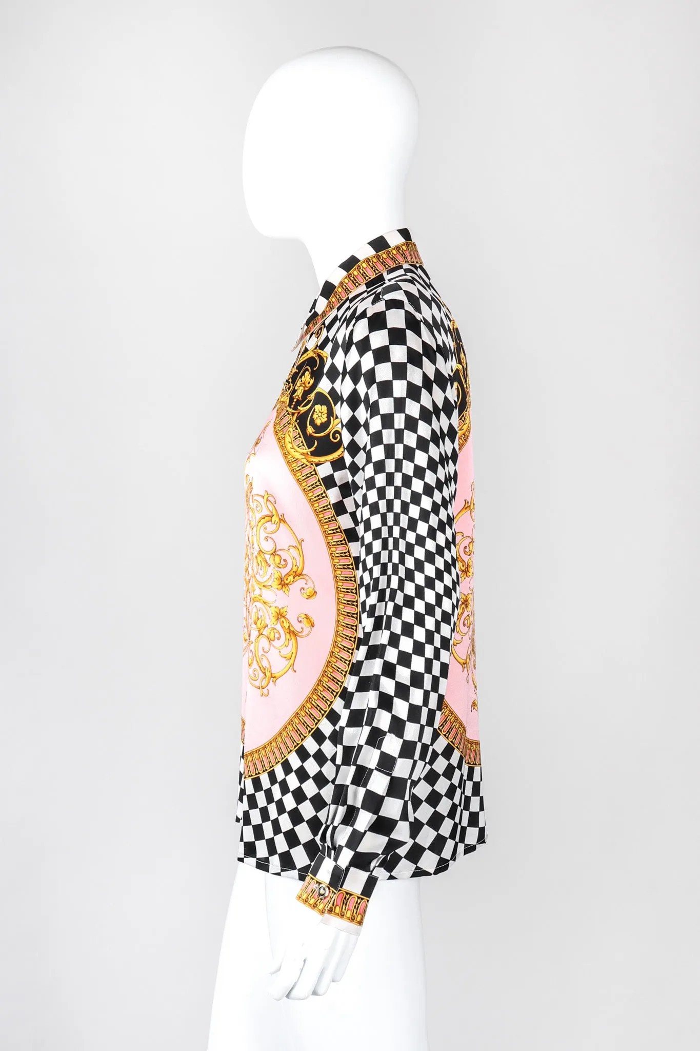 Checkered Baroque Print Shirt