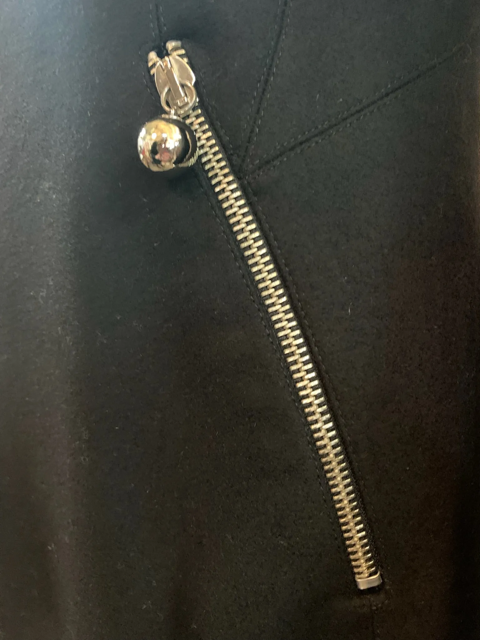 Claude Montana 80s Black Wool  Zip Jacket with Chrome Details