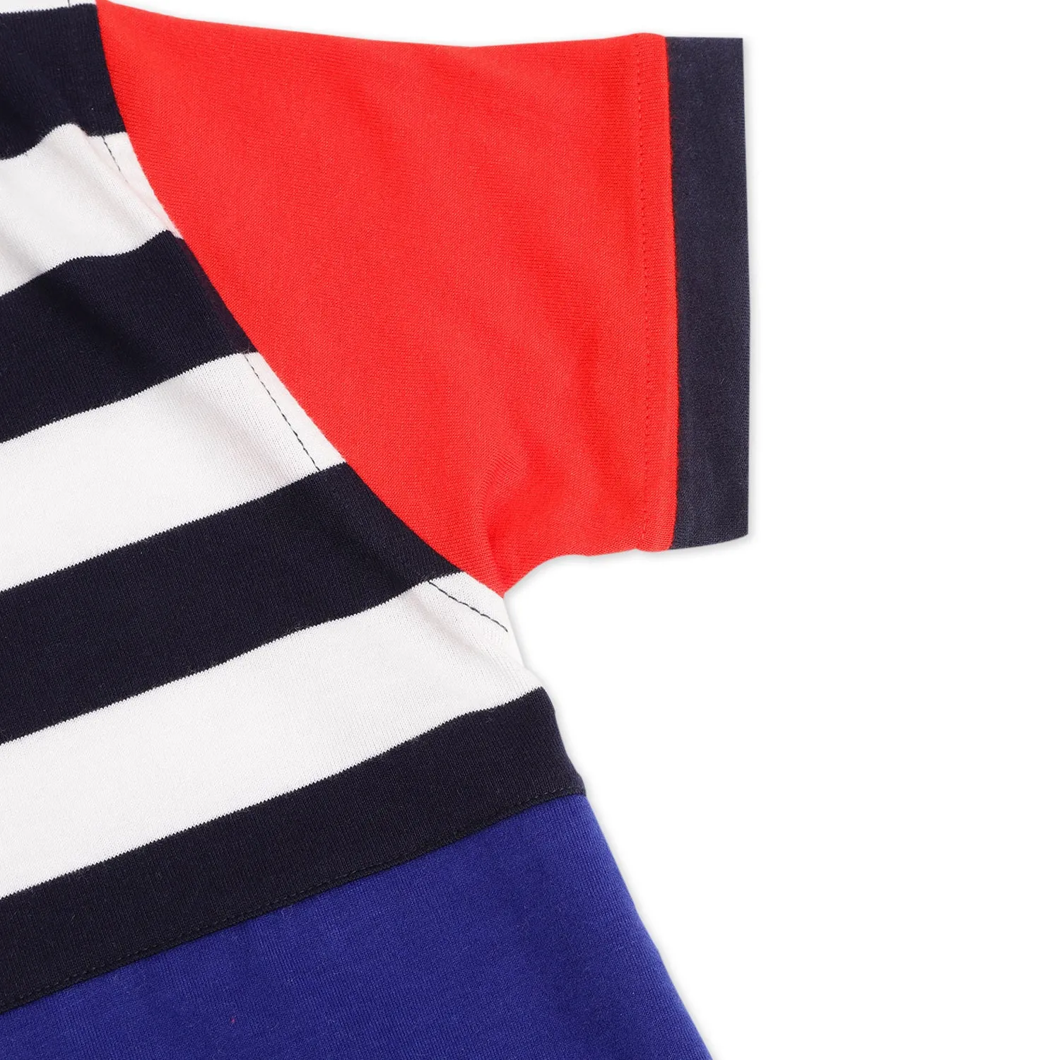 Clolorblock Striped Polo Tshirt