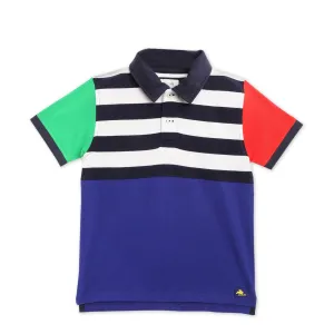 Clolorblock Striped Polo Tshirt