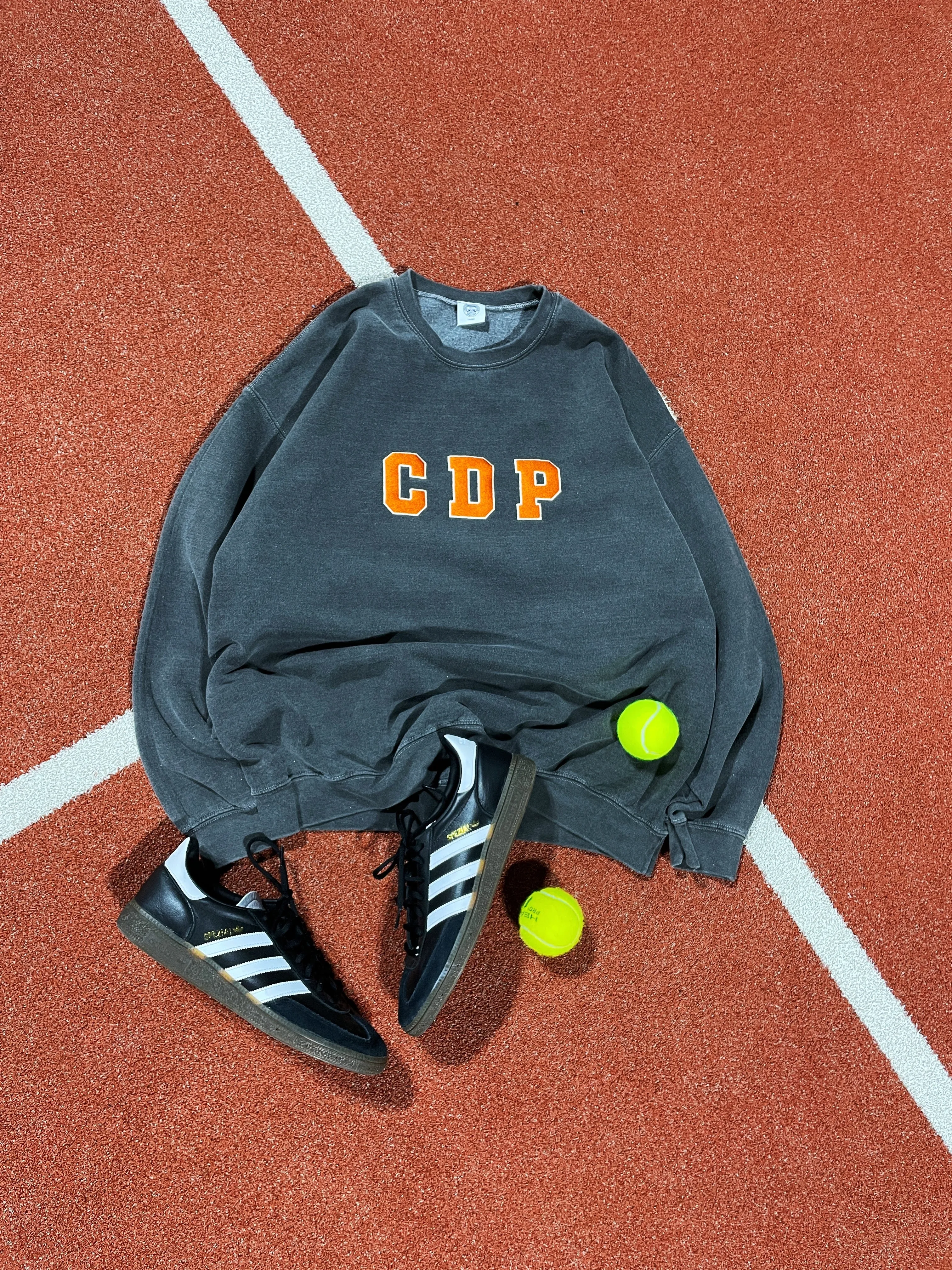 Club de Padel 'Varsity' Vintage Washed Sweater - Black