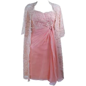 CONCHITA 1950s Cocktail Dress and Lace Coat Ensemble Size 4