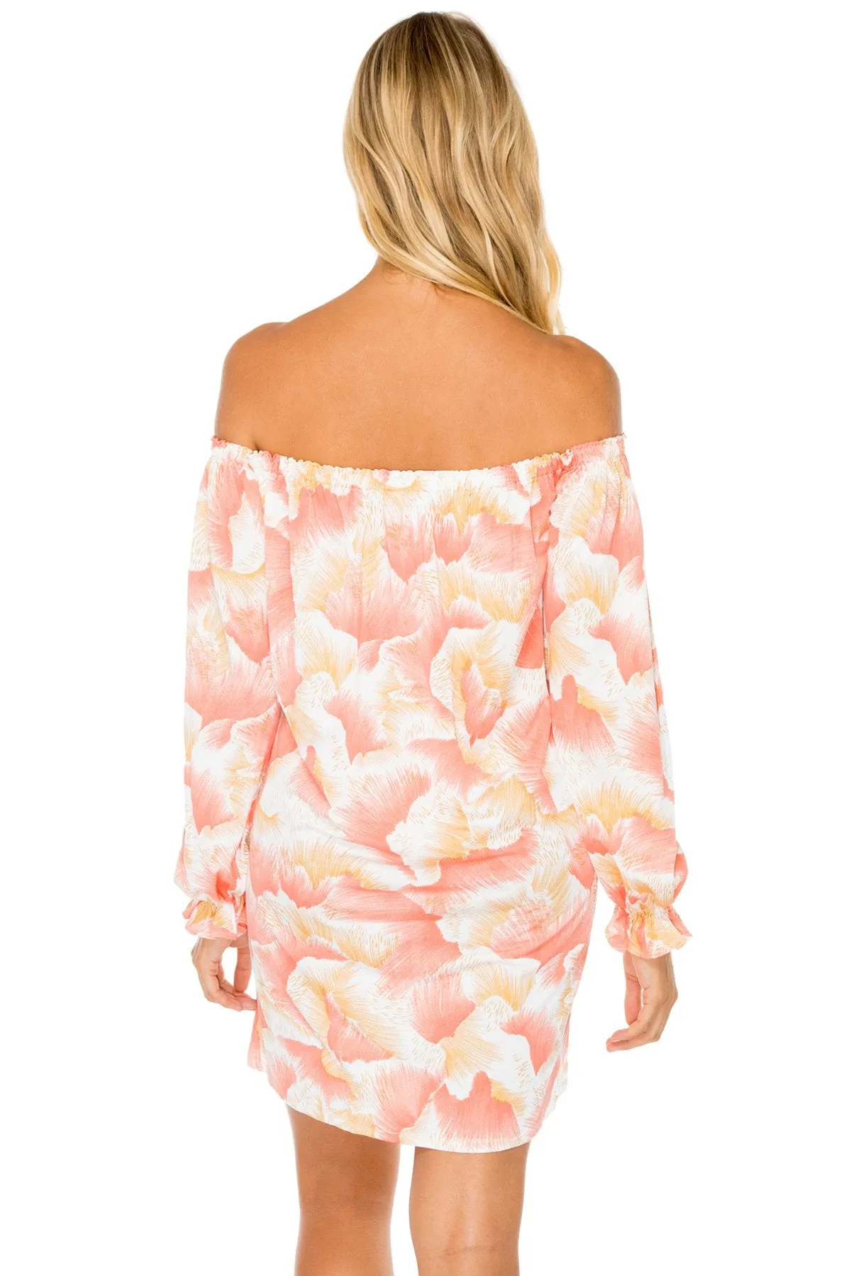 COSTA DE LUZ - Cuff Bell Sleeve Dress • Multicolor