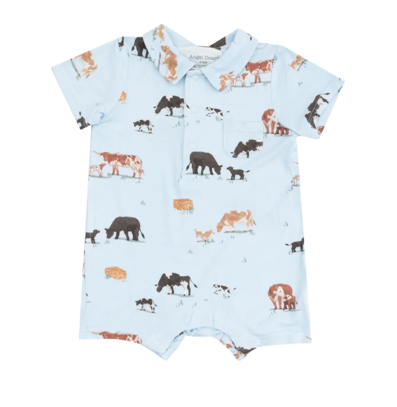 Cow Families Blue Polo Shortie