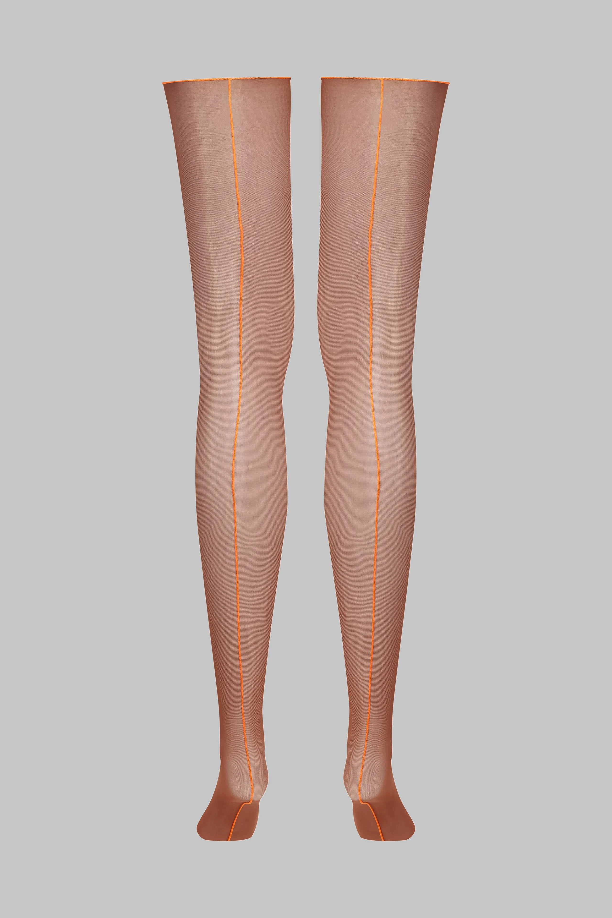 Cut and curled neon seamed stockings 20D - Les Coquetteries