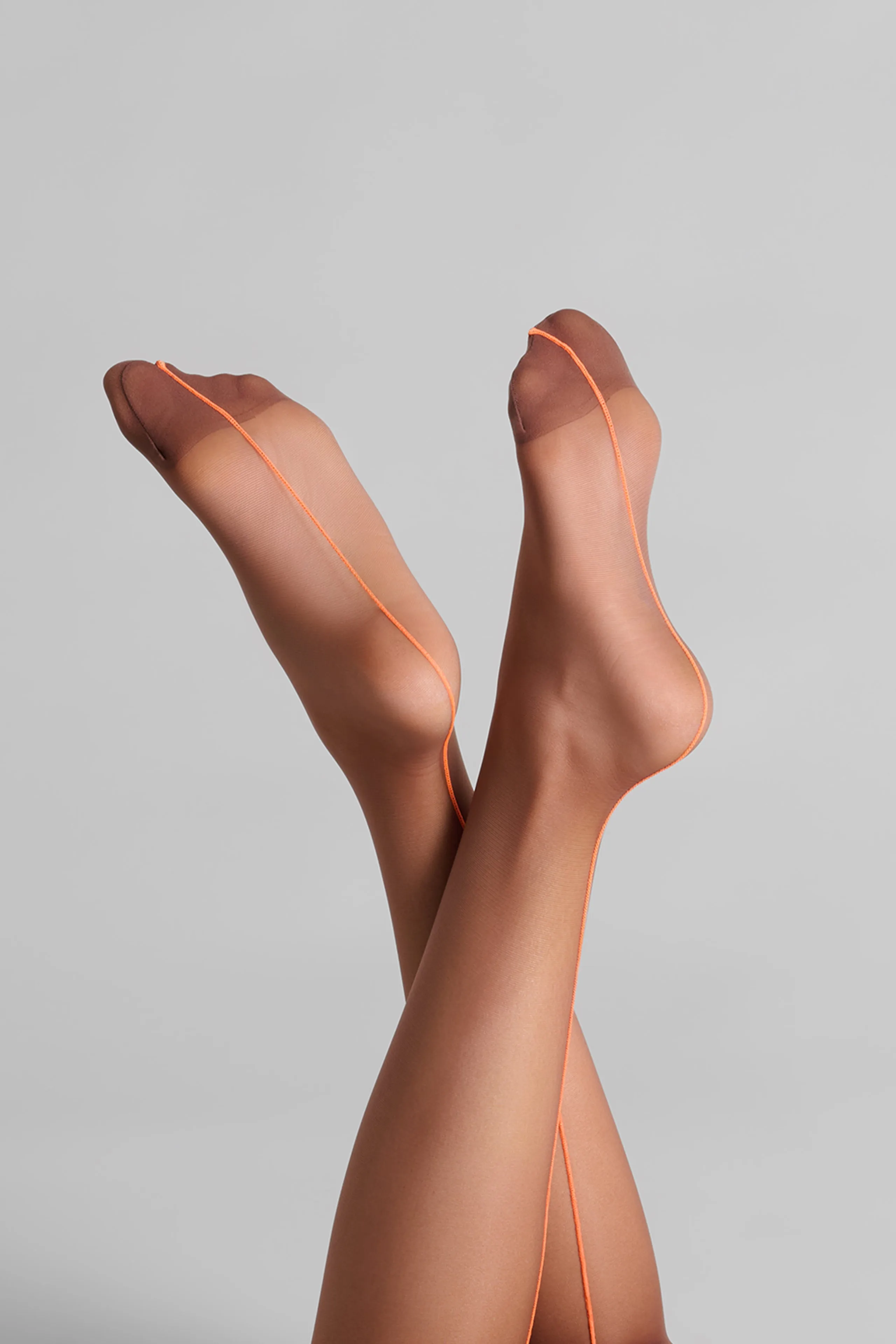 Cut and curled neon seamed stockings 20D - Les Coquetteries