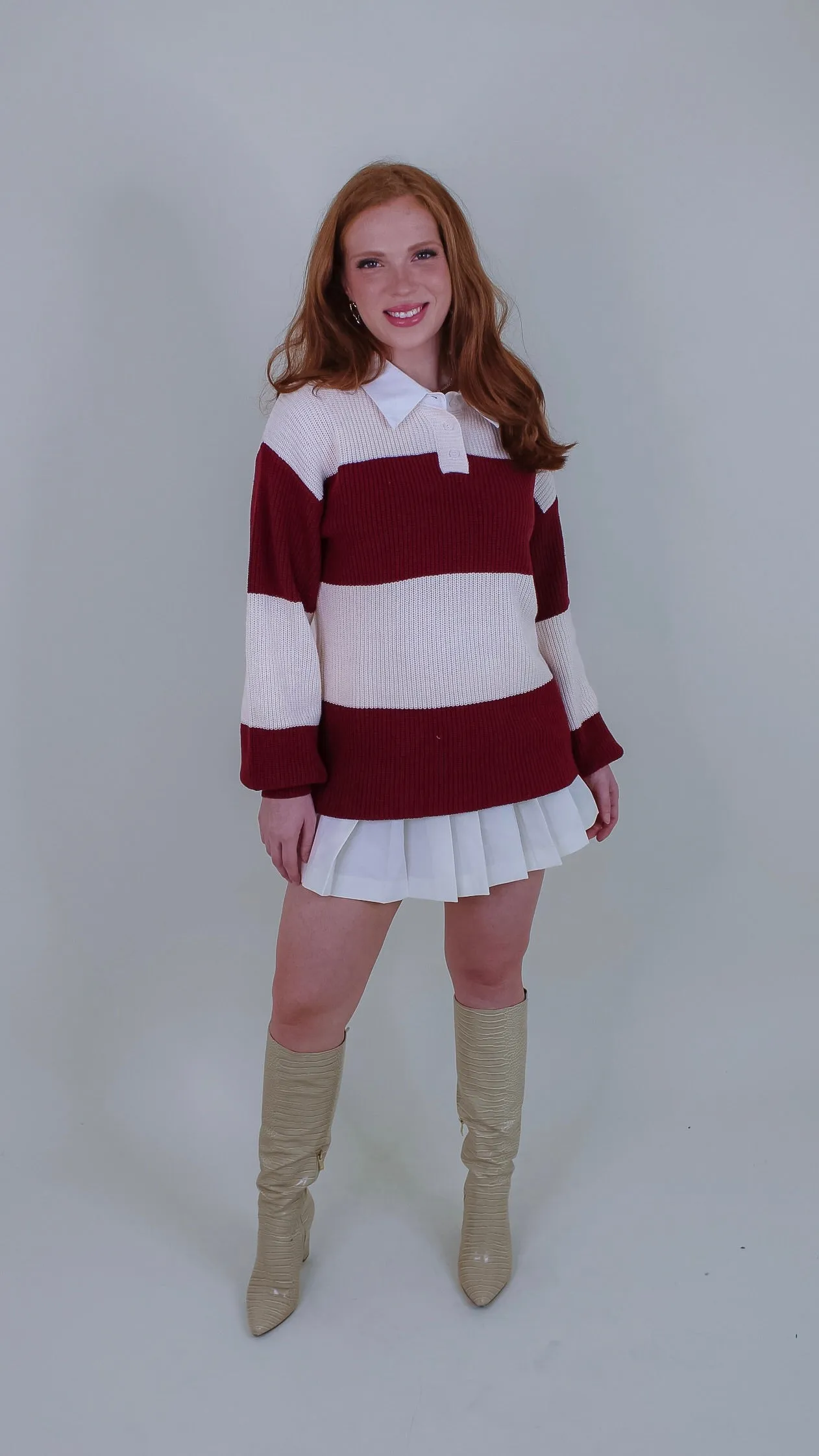 Davis Wine Striped Sweater